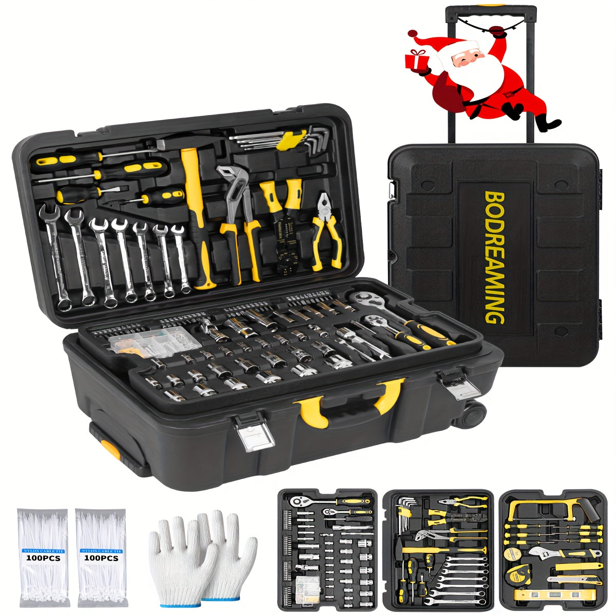 318 Pieces Tool Set With Wheels Hand Tool Set Home Repair Tool Kit 3 Tier Tool Sets For Men And Women Professional Repair And Maintenance Tools - Jimmys Supplies