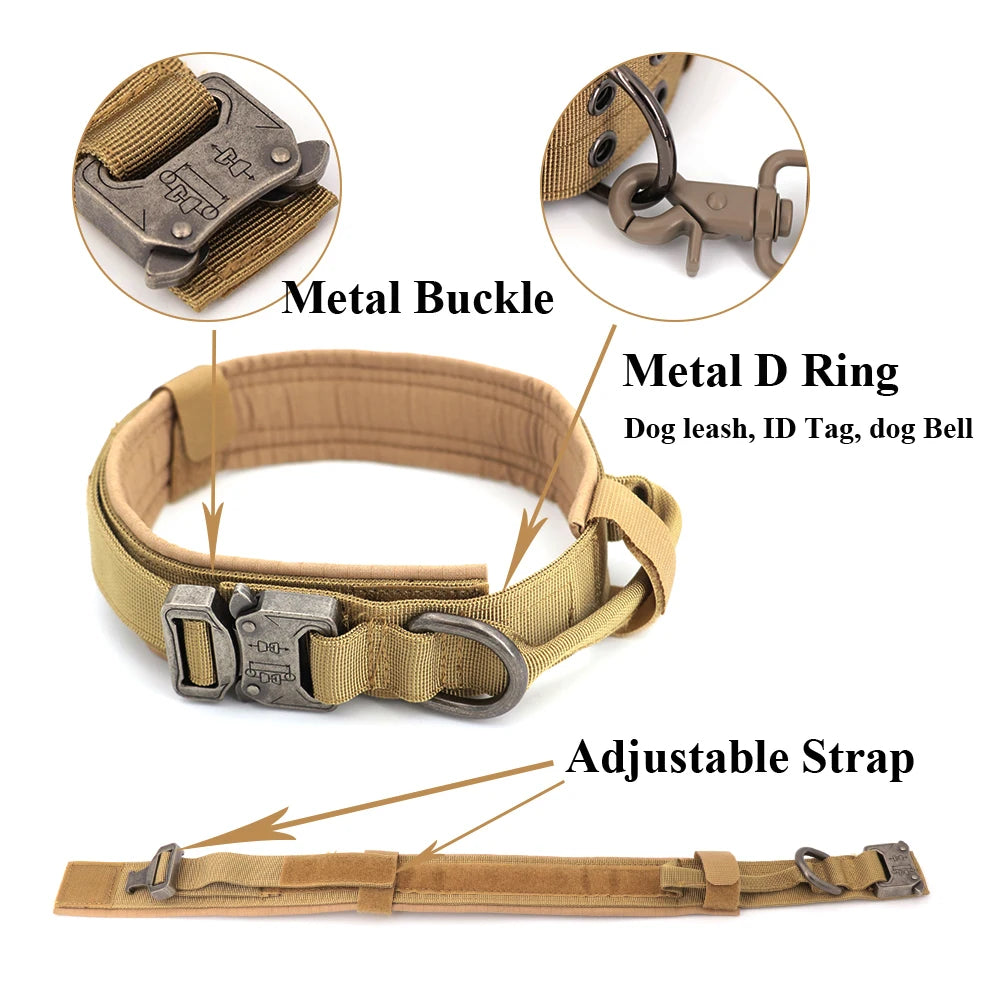 Dog Training Collar Adjustable Tactical Dog Collar And Leash Set Control Handle Pet Lead Collar - Jimmys Supplies