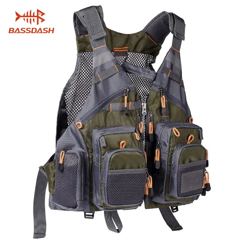 Breathable Fishing Vest Outdoor Sports Fly Swimming Adjustable Vest Fishing Tackle