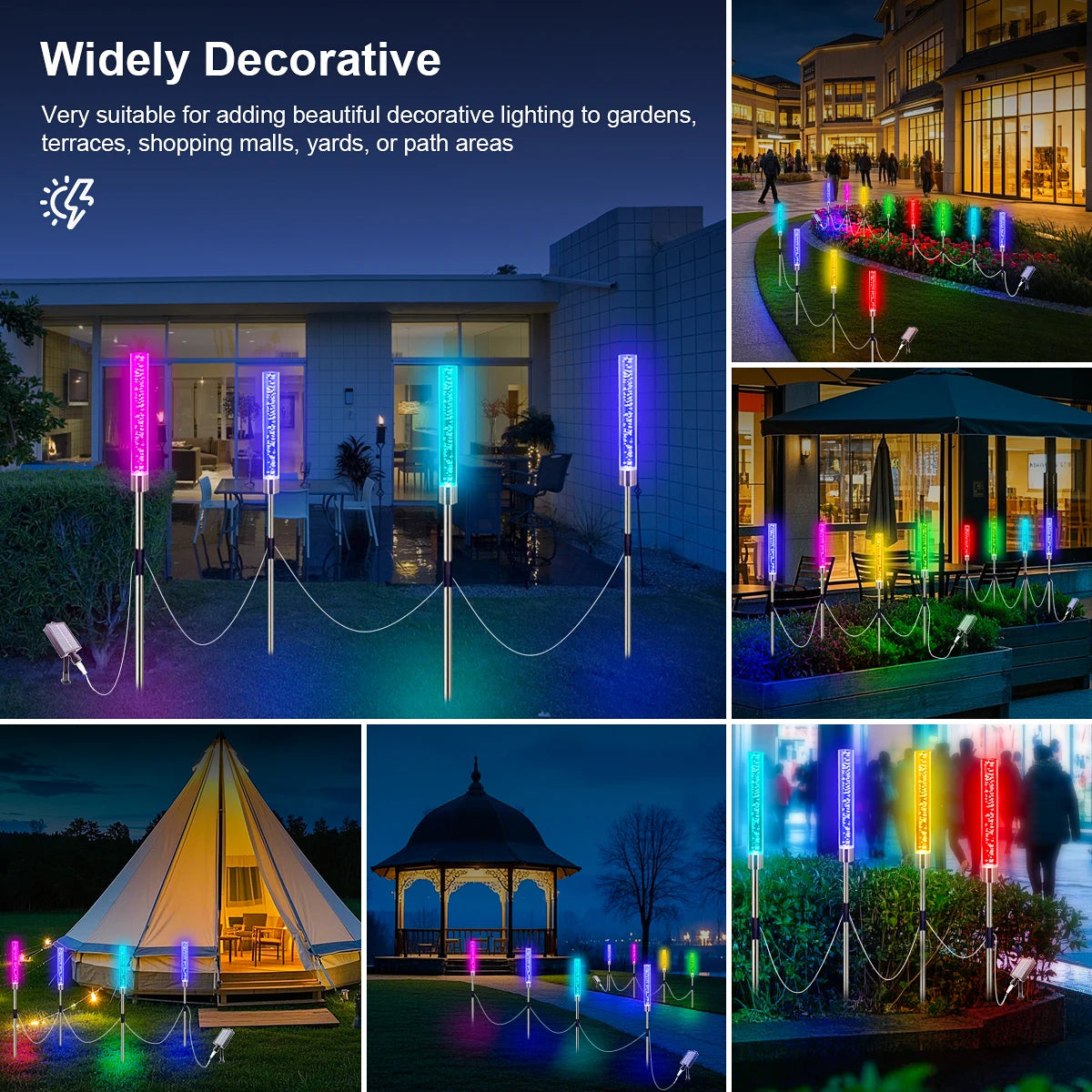 Solar Outdoor Light 4Pc Led Solar Powered Lawn Light - Jimmys Supplies