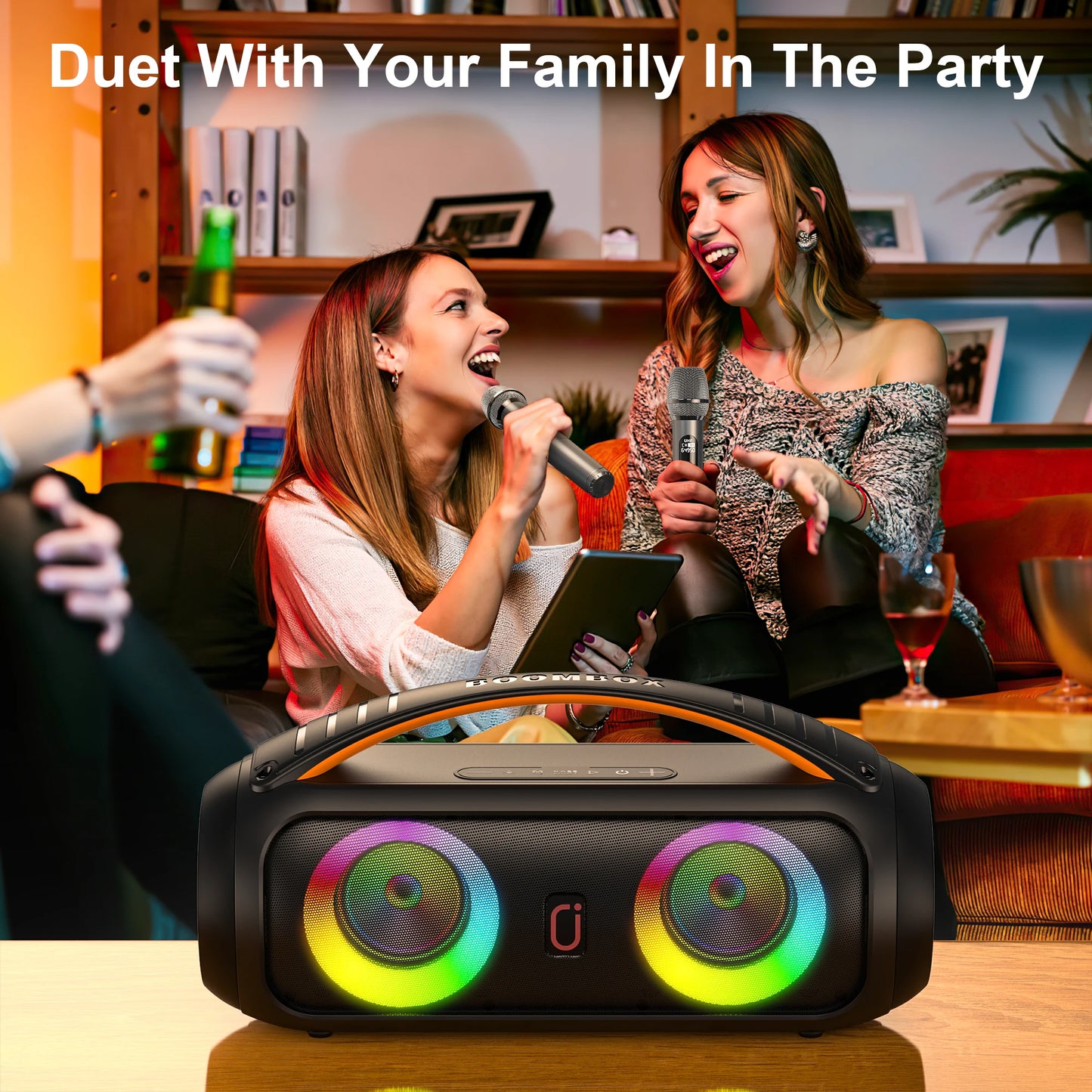 FanFun D16T Portable Bluetooth Speaker Loud Boombox Speaker with Subwoofer Powerful Deep Bass Stereo Sound IP65 Waterproof - Jimmys Supplies