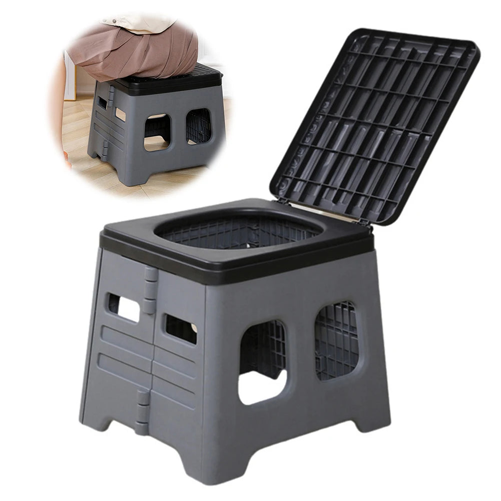 Portable Camping Toilet with Lid Foldable Outdoor Camp Toilet Multifunctional Folding Truck Toilet for Emergencies - Jimmys Supplies