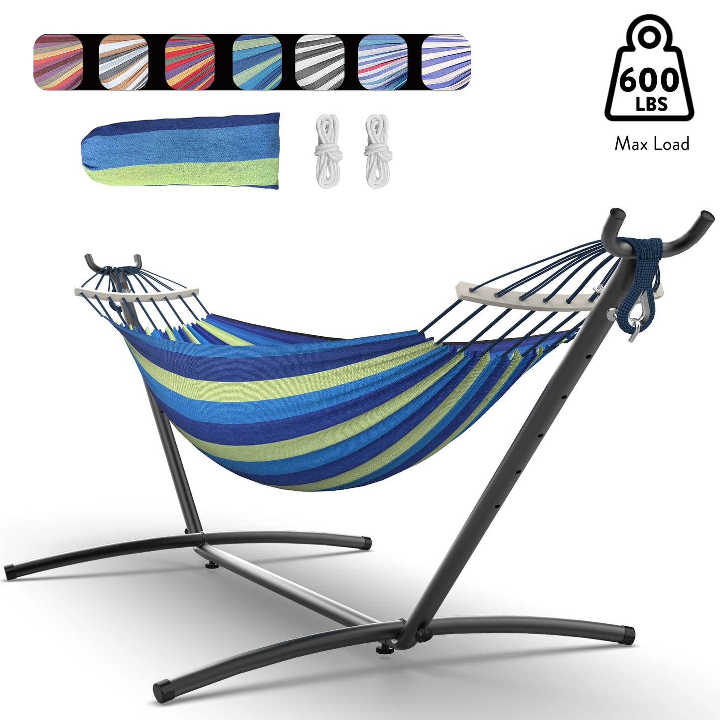 Gyroor Hammock with Adjustable Stand- Stylish Hammock Bed w/Storage Bag, 600lb Capacity - Jimmys Supplies