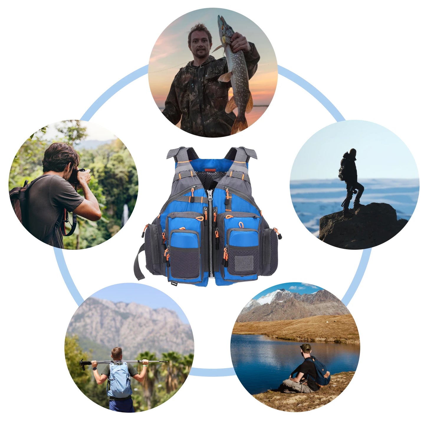 Outdoor Breathable Padded Fishing Life Vest Superior 209lb Bearing Life Safety Jacket Swimming Sailing Waistcoat Utility Vest - Jimmys Supplies