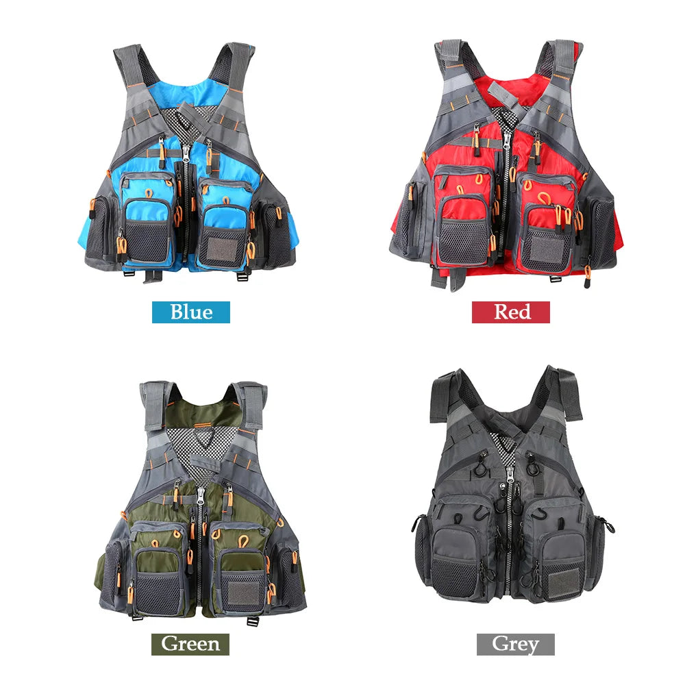 Outdoor Breathable Padded Fishing Life Vest Superior 209lb Bearing Life Safety Jacket Swimming Sailing Waistcoat Utility Vest - Jimmys Supplies