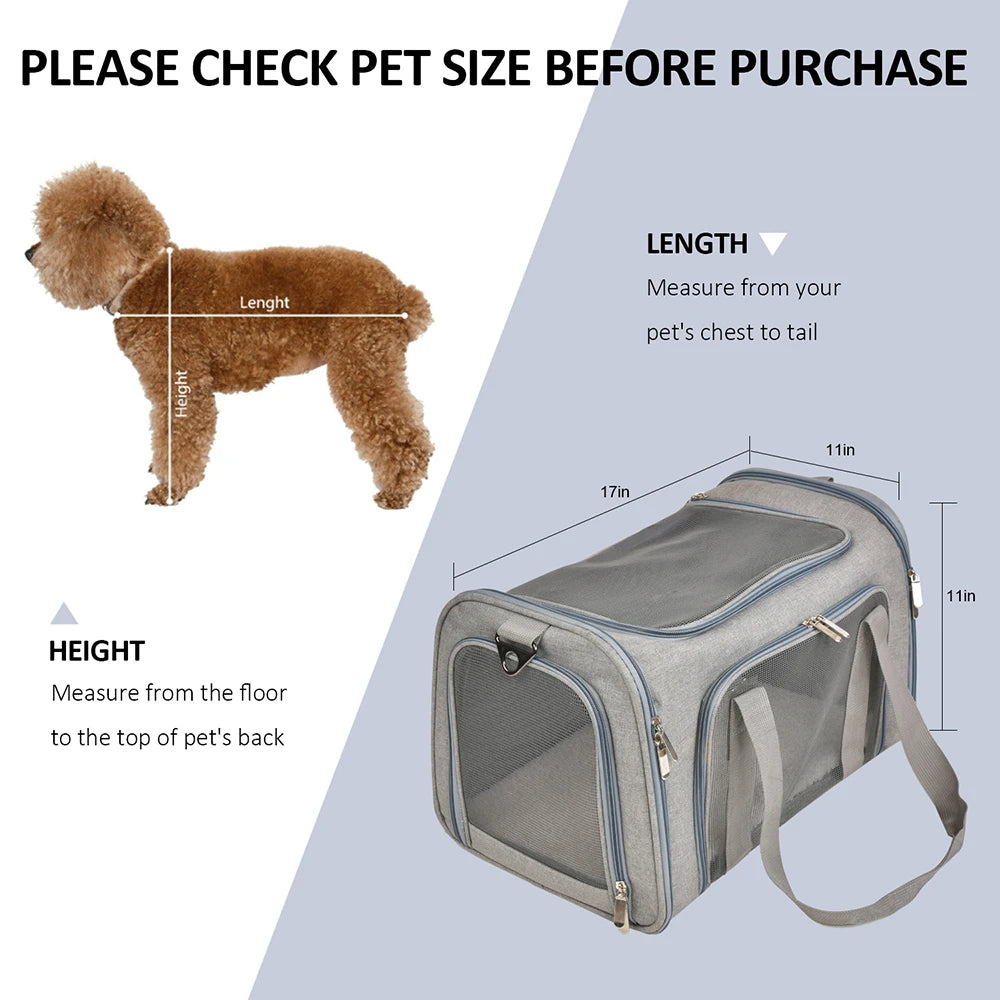 Dog Carrier Bag Soft Side Backpack Cat Pet Carriers Airline Approved - Jimmys Supplies