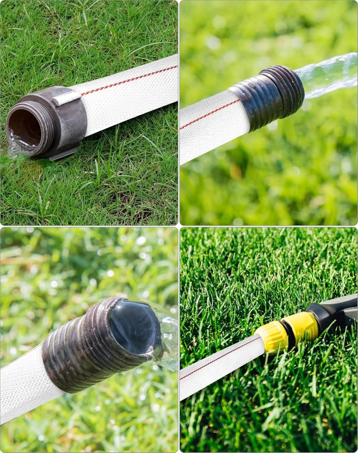 Backwash Hose 2" ID x 65 FT Flexible Discharge Lightweight Polyester Flat Water Hose Sump Pump for Outdoor Lawn Garden Park Car