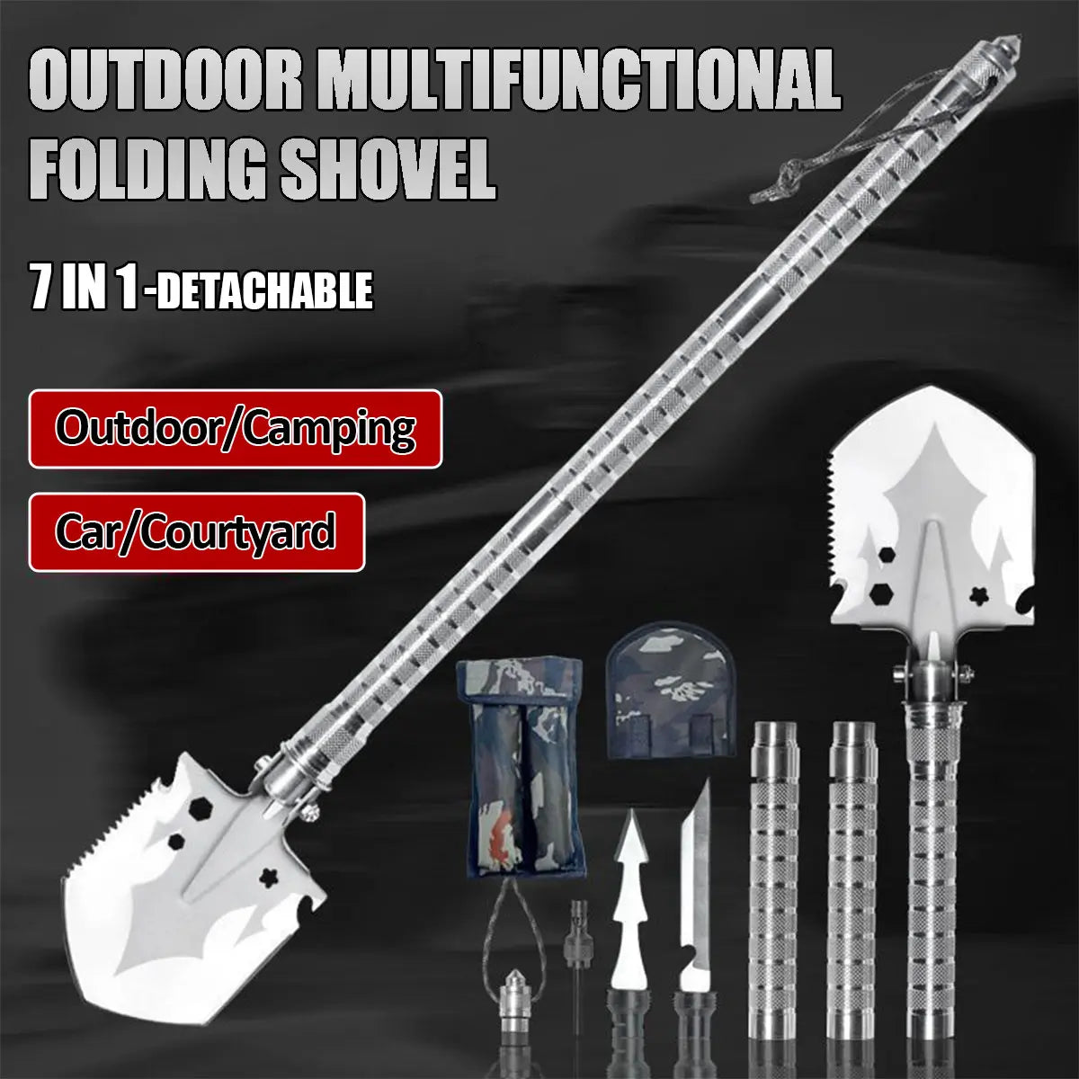 Multi Functional Detachable Foldable Military Electric Shovel Outdoor Survival Equipment Self Defense Tools Camping Accessories - Jimmys Supplies