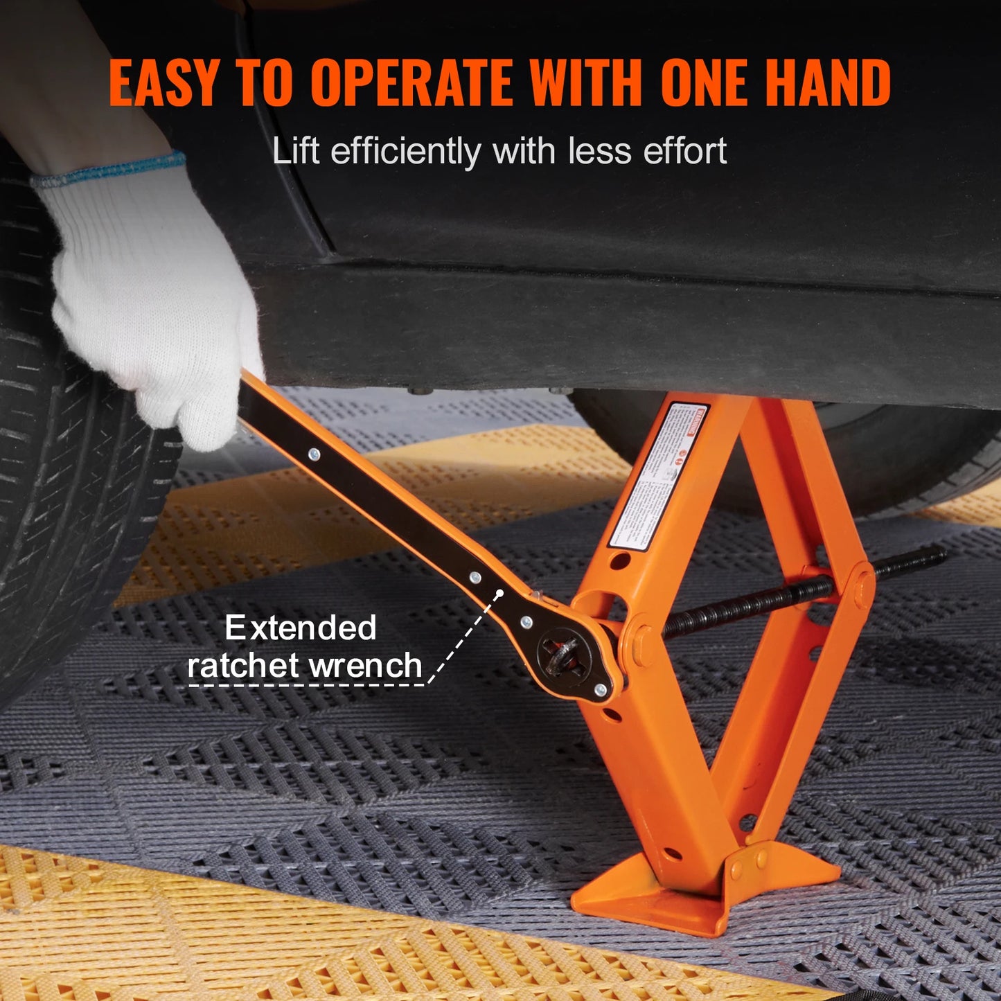 VEVOR Scissor Jack 2.5 Ton Lifting Range 3.7"-17.1" Portable - Jimmys Supplies