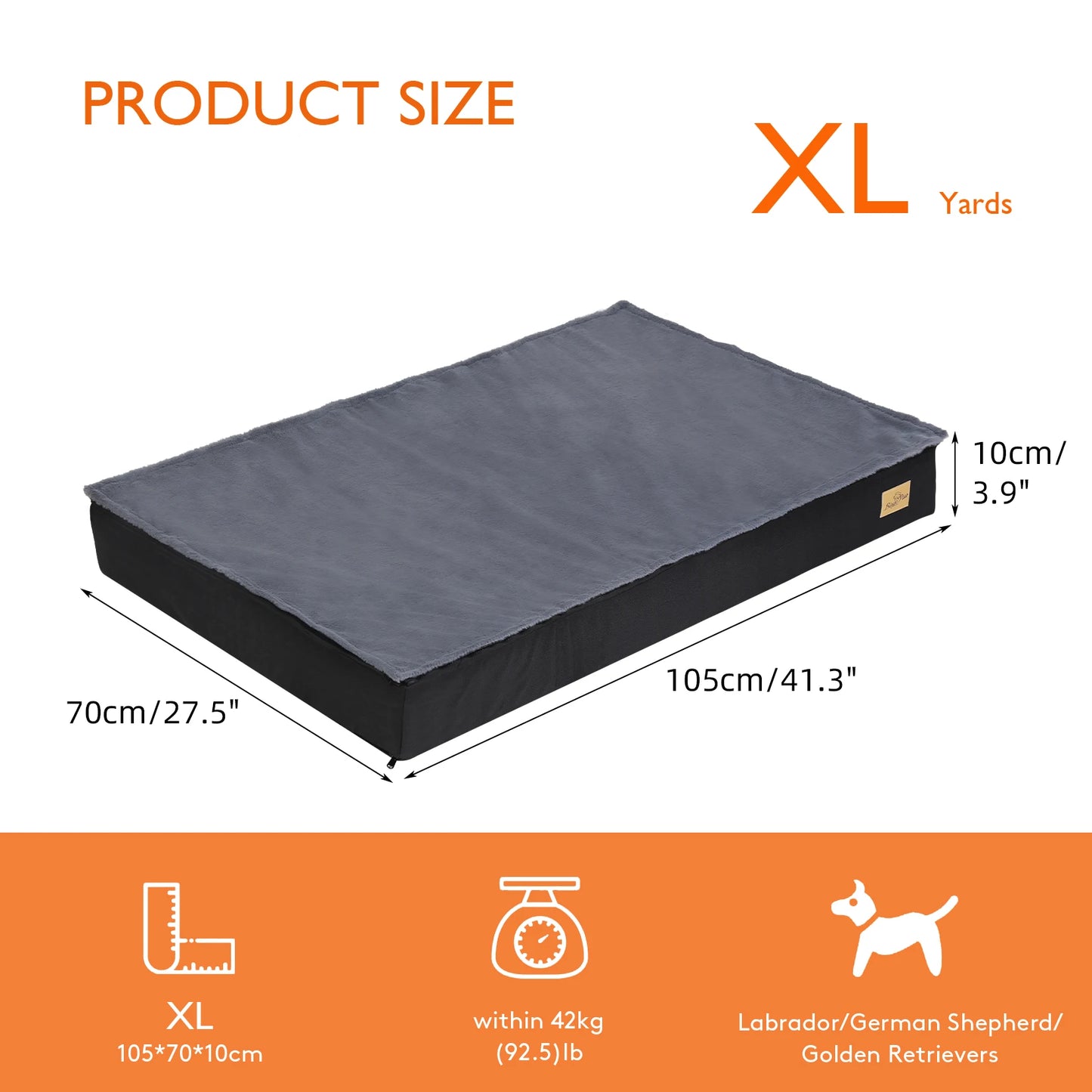 Washable Dog Beds for Large Dogs Orthopedic Sponge Foam Bed - Jimmys Supplies