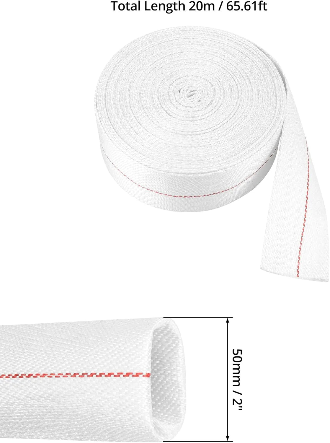 Backwash Hose 2" ID x 65 FT Flexible Discharge Lightweight Polyester Flat Water Hose Sump Pump for Outdoor Lawn Garden Park Car