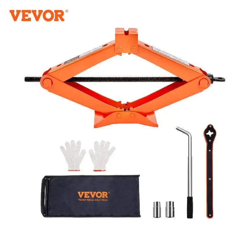VEVOR Scissor Jack 2.5 Ton Lifting Range 3.7"-17.1" Portable - Jimmys Supplies