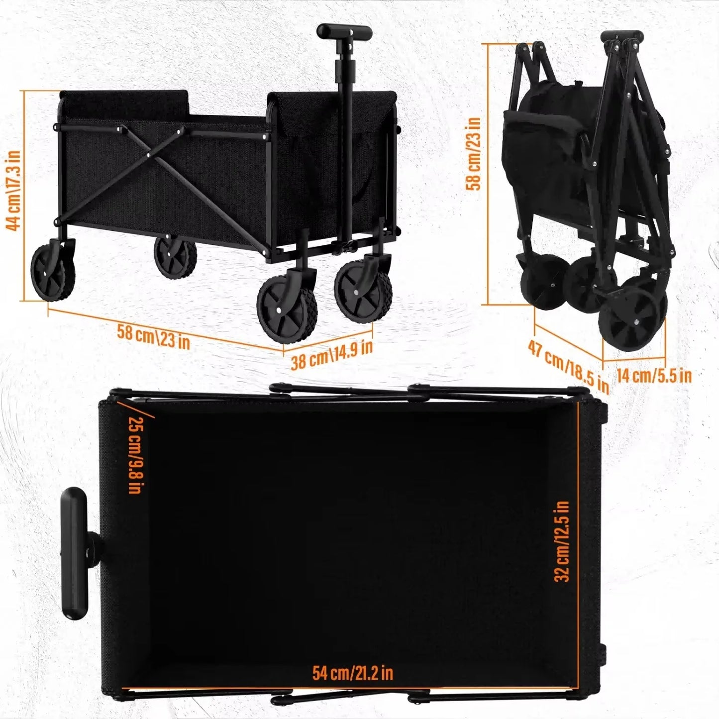 Foldable Garden Wagon Cart Portable Camping Trolley ,Outdoor Multi-function Foldable Carts Wagon for Beach or Shopping Utility - Jimmys Supplies