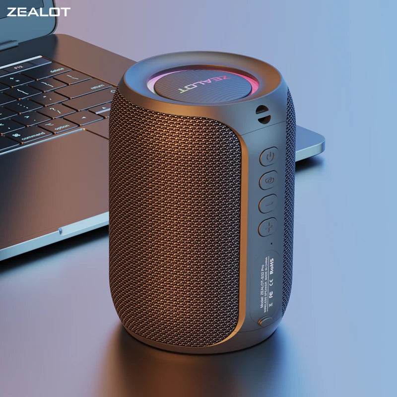 Zealot-S32PRO Powerful Bluetooth Speaker, Bass Wireless, LED Light, Outdoor Speakers, Subwoofer, Waterproof Sound Box Support - Jimmys Supplies