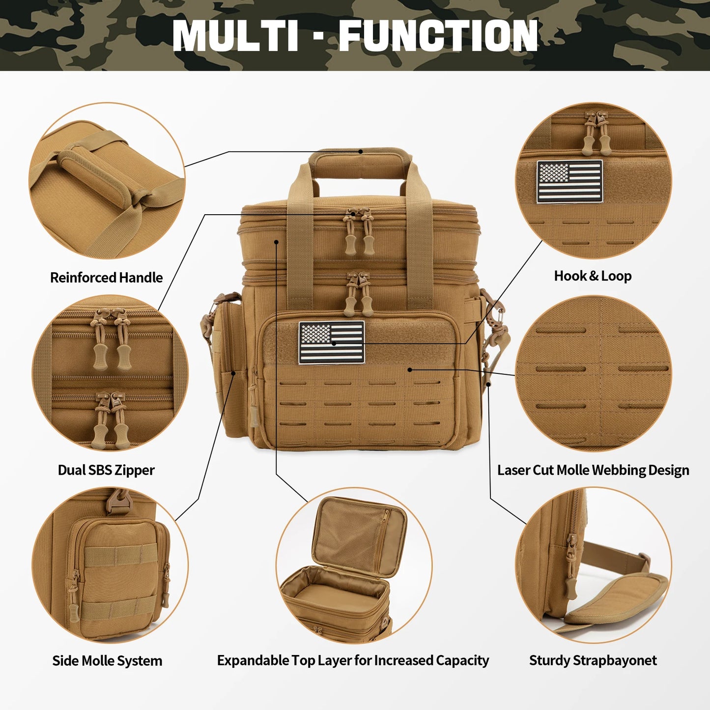 Large Capacity Men's Tactical Lunch Box Lunch Bag Insulated Cooler Bag, Leak-proof Insulated Durable Warm Lunch Box for Office, - Jimmys Supplies