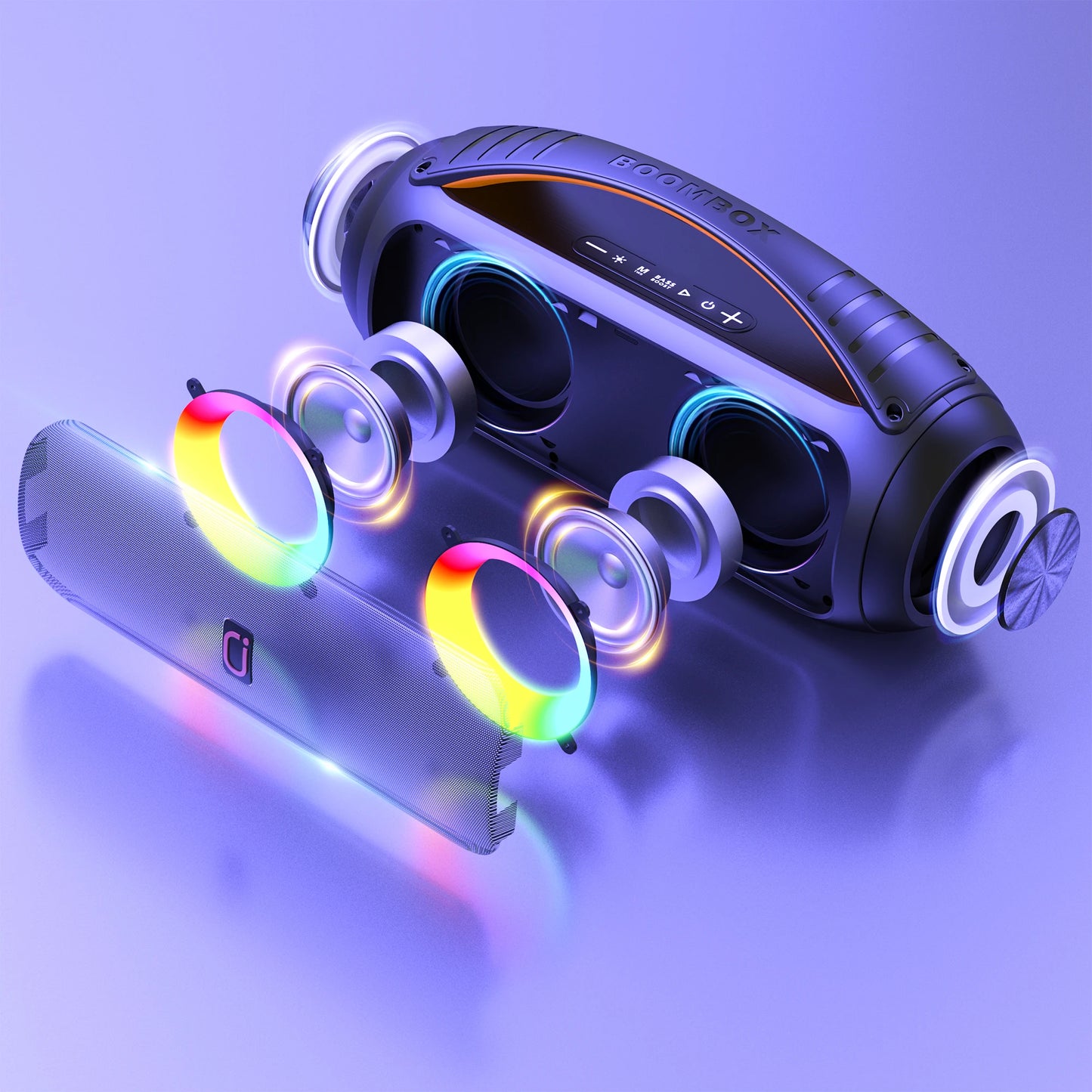 FanFun D16T Portable Bluetooth Speaker Loud Boombox Speaker with Subwoofer Powerful Deep Bass Stereo Sound IP65 Waterproof - Jimmys Supplies