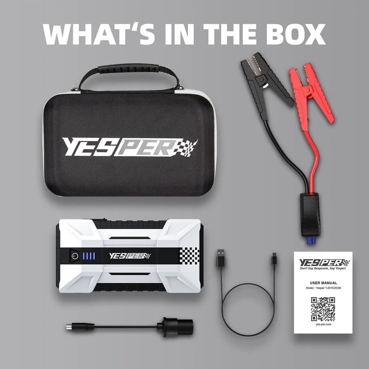 YESPER 1000A Car Jump Starter Power Bank 12000mAh Portable Battery - Jimmys Supplies