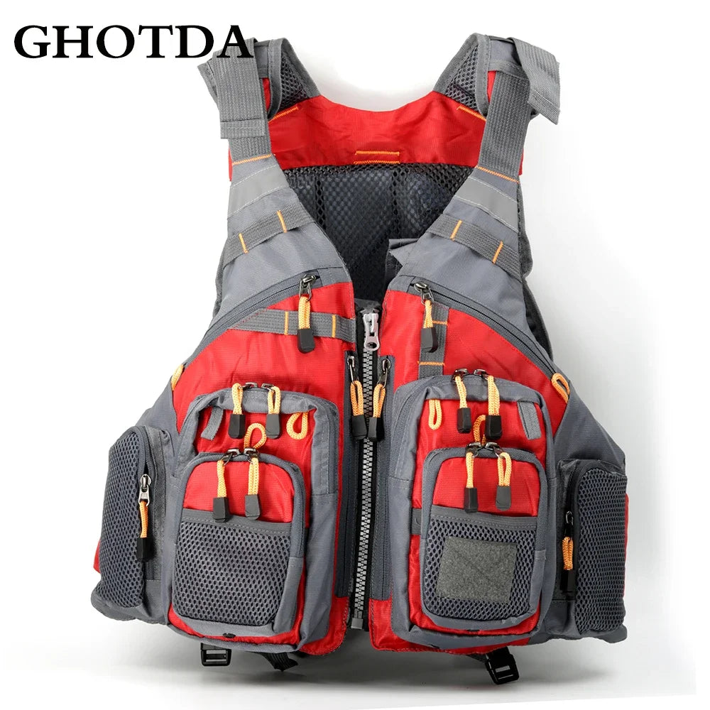 GHOTDA Fly Fishing Vest Polyester Outdoor Swimming Life Backpack for Carp Pesca - Jimmys Supplies