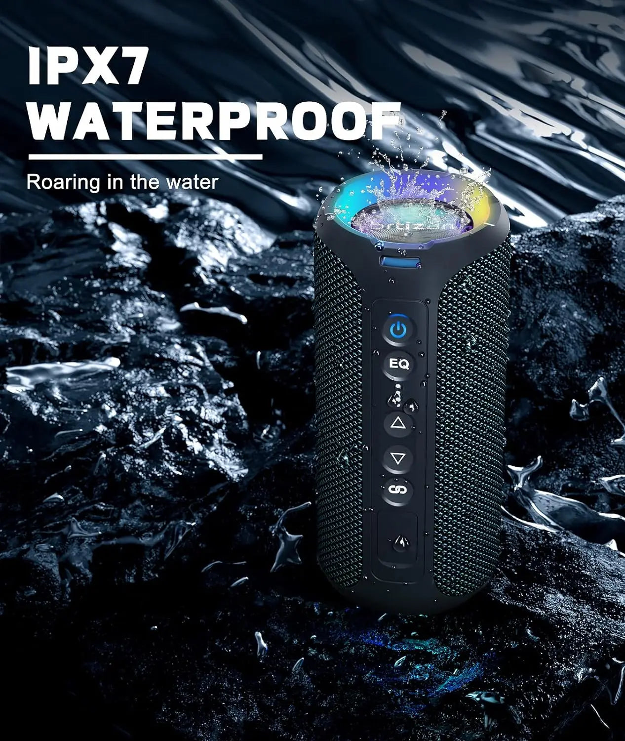 Ortizan Bluetooth Speakers 40W Enhanced Bass Portable Outdoor Wireless Speaker 30Hrs IP7 Waterproof Shower Speaker Bluetooth 5.3 - Jimmys Supplies