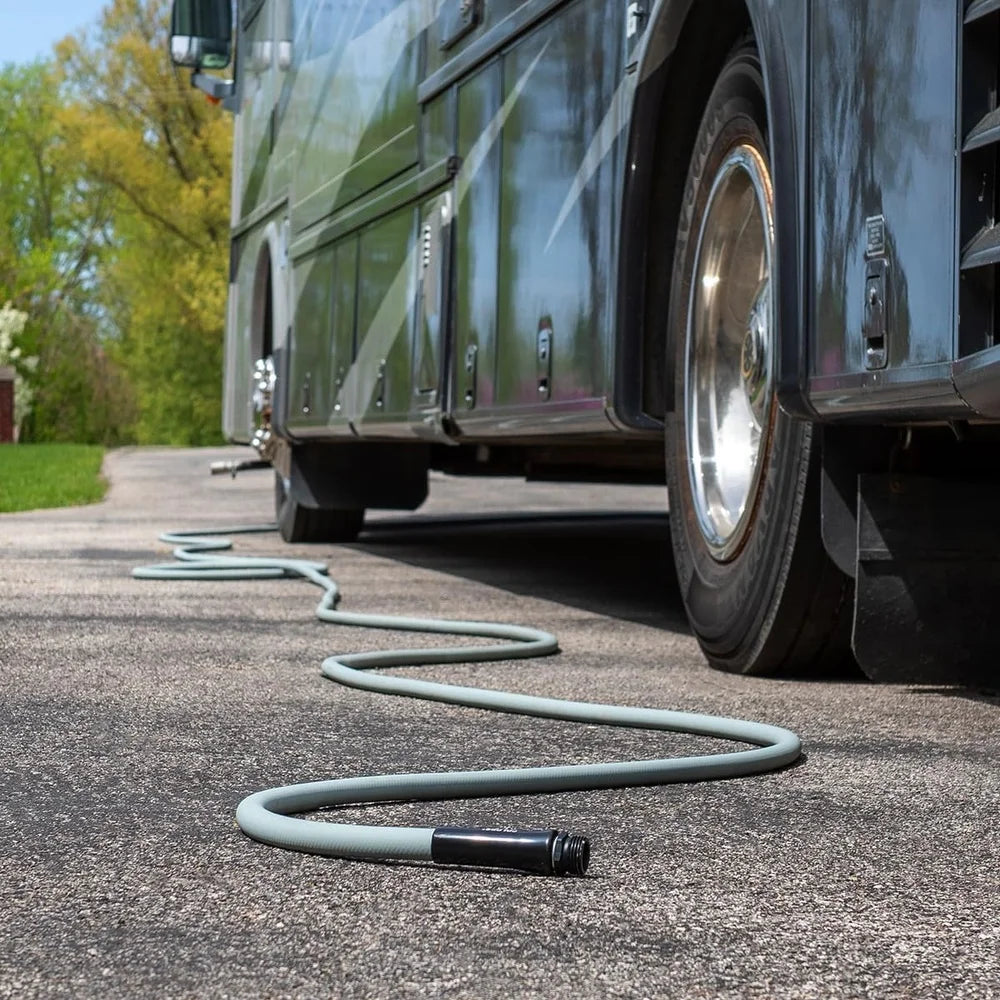 Durable Lightweight All-Weather Hybrid Polymer Garden Hose 5/8in x 100ft Flexible Leak-Free Connections Easy Storage Outdoor Use