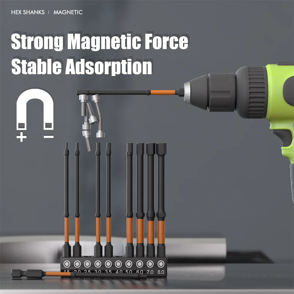 Impact Torx Bit Set-3/6 Inch (T7-T40) & Impact Hex Head Allen Wrench Drill Bit Set-2/4 Inch (H1.5-H8) With CNC Machined Tips,