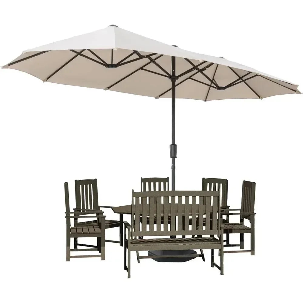 13 FT Large Patio Umbrella, Outdoor Double-Sided Table Market Umbrellas w/Crank Handle, 12 Heavy-Duty Ribs, 13 FT Patio Umbrella - Jimmys Supplies