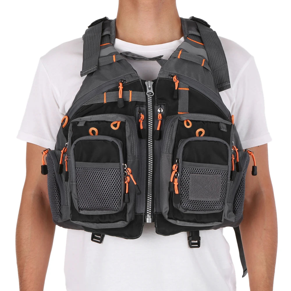 Outdoor Breathable Padded Fishing Life Vest Superior 209lb Bearing Life Safety Jacket Swimming Sailing Waistcoat Utility Vest - Jimmys Supplies