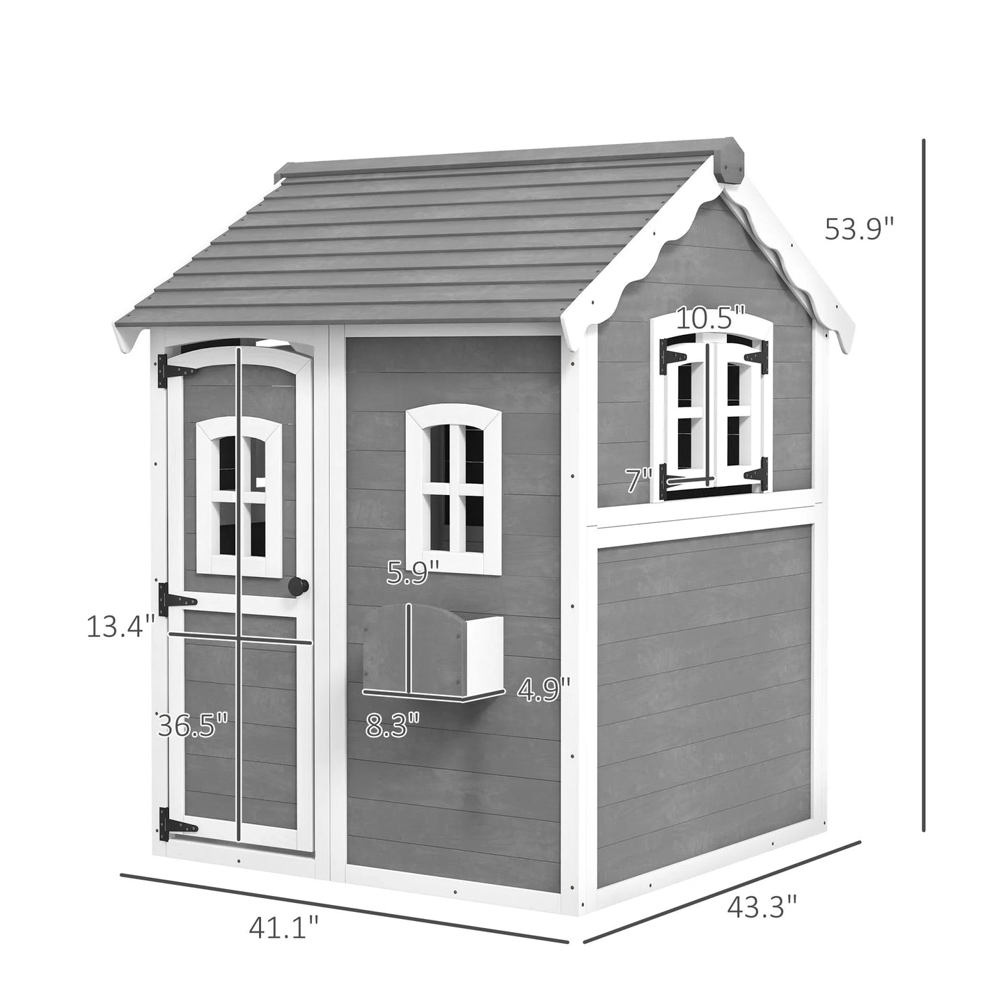 Outsunny Playhouse for Kids, Backyard Wooden Cottage - Jimmys Supplies