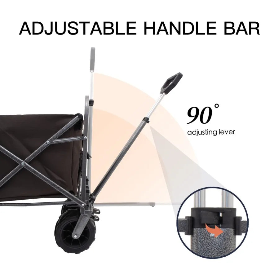 Outdoor Garden Park Utility kids wagon portable beach trolley cart camping foldable with big wheels folding wagon - Jimmys Supplies
