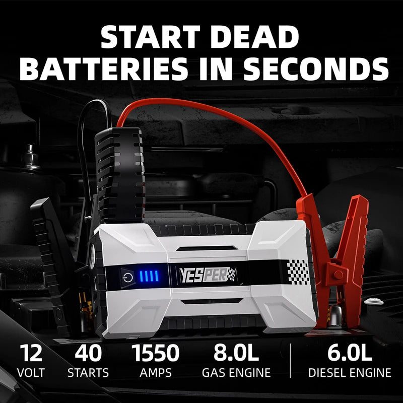 YESPER 1000A Car Jump Starter Power Bank 12000mAh Portable Battery - Jimmys Supplies