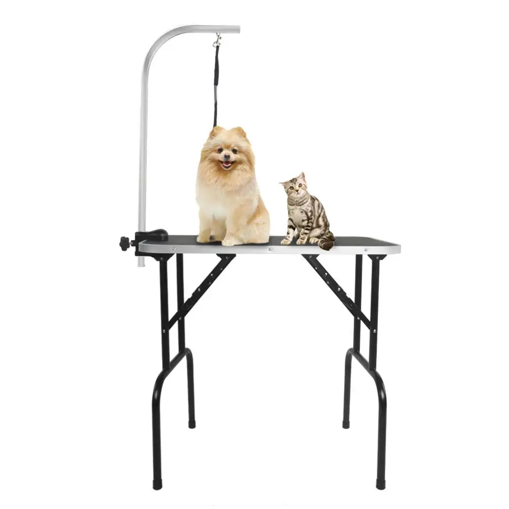 32-Inch Foldable Black Pet Grooming Table with Adjustable Arm - Jimmys Supplies