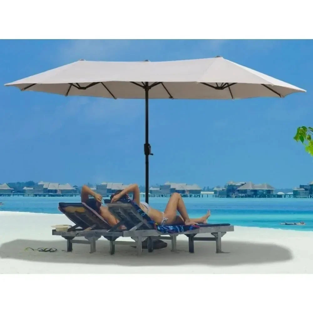 13 FT Large Patio Umbrella, Outdoor Double-Sided Table Market Umbrellas w/Crank Handle, 12 Heavy-Duty Ribs, 13 FT Patio Umbrella - Jimmys Supplies