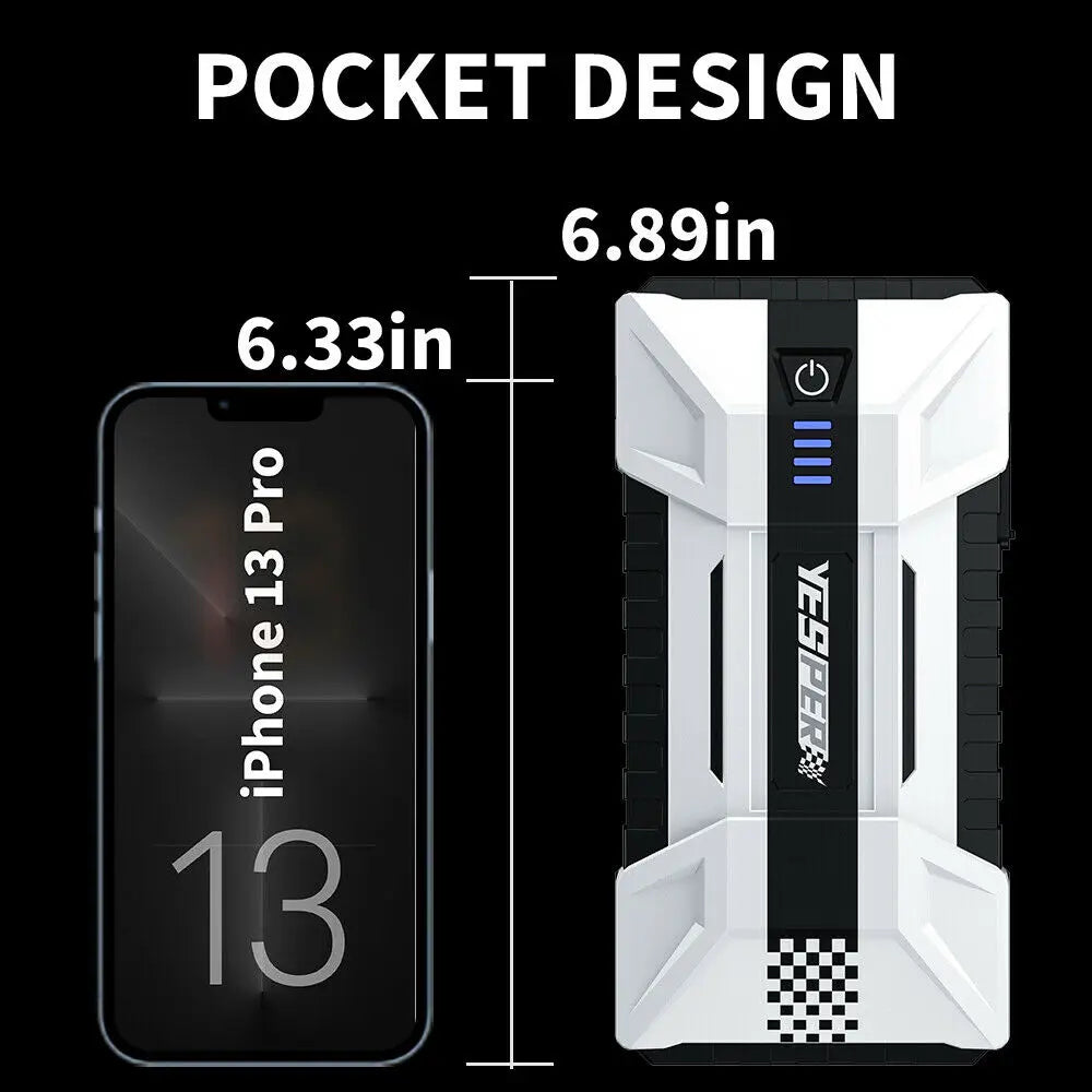 YESPER 1000A Car Jump Starter Power Bank 12000mAh Portable Battery - Jimmys Supplies