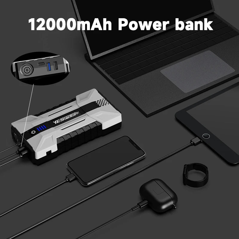 YESPER 1000A Car Jump Starter Power Bank 12000mAh Portable Battery - Jimmys Supplies