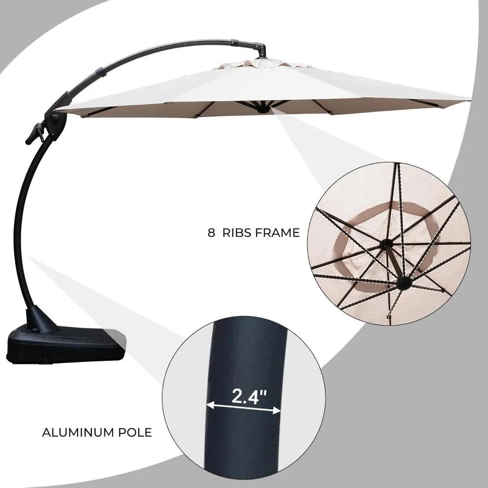 Grand Patio 11FT Cantilever Umbrella with Base for Outdoors - Jimmys Supplies
