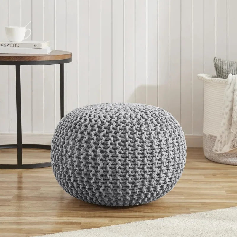 Pouf Ottoman Foot Rest Stuffed 20 Inch Cozy Cotton Pouf - Jimmys Supplies
