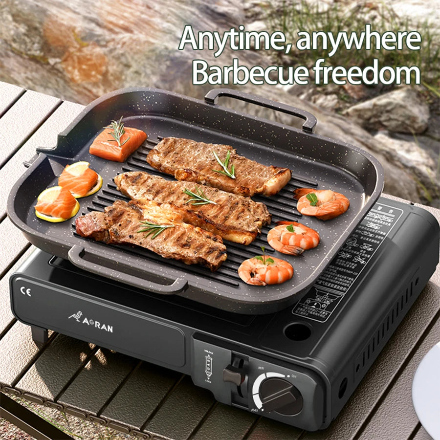 Cassette Stove Household Outdoor Portable Stove Grill 2900W High Fire Gas Stove Suitable for Outdoor Camping Kitchen Barbecue - Jimmys Supplies