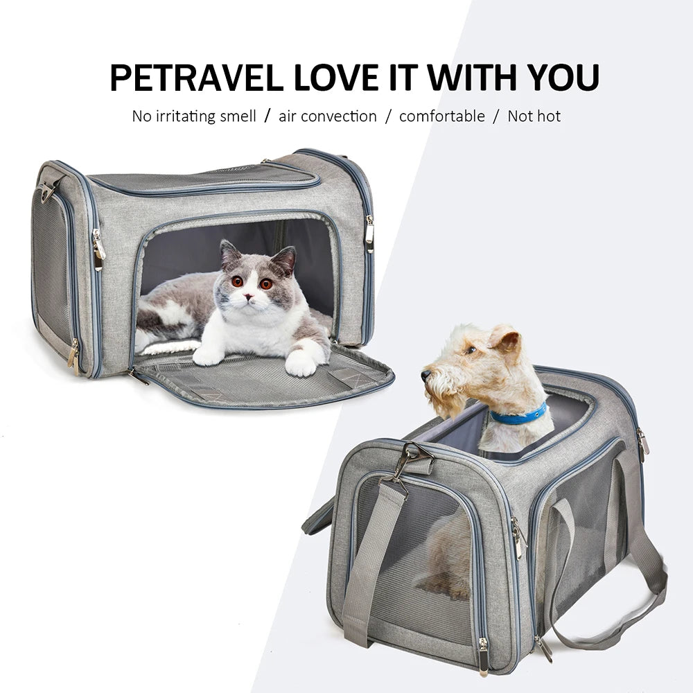 Dog Carrier Bag Soft Side Backpack Cat Pet Carriers Airline Approved - Jimmys Supplies