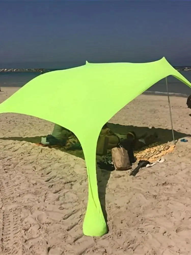 Pop-up beach tent Sunshade UPF50+ with ground nails and stabilizer poles, outdoor sunshade tent for camping trips, fishing, back - Jimmys Supplies