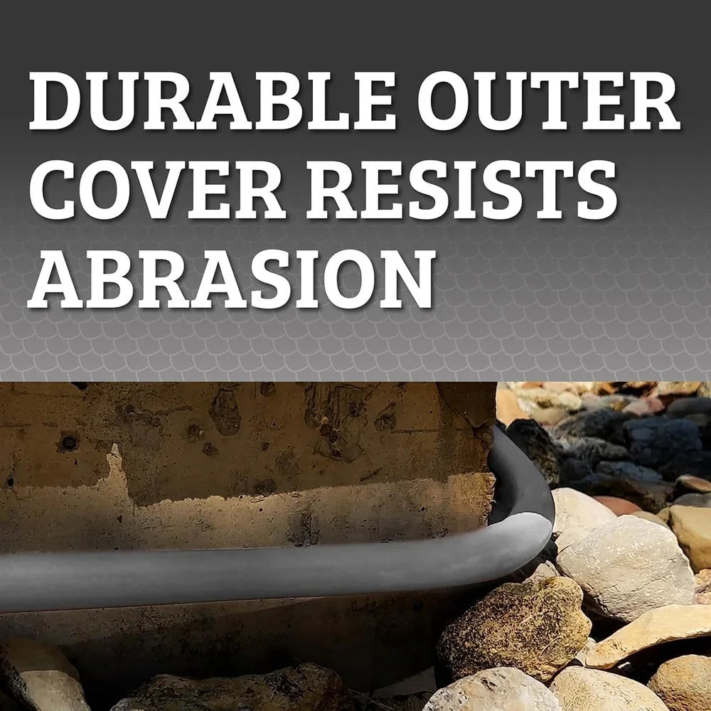 Durable Lightweight All-Weather Hybrid Polymer Garden Hose 5/8in x 100ft Flexible Leak-Free Connections Easy Storage Outdoor Use