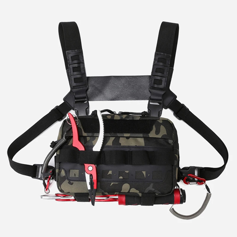 Fishing Vest Bag Men's Camo Fishing Lures Utility Tackle Chest Bags Waist Pack Outdoor Mountaineering Camping Hiking Hunting - Jimmys Supplies