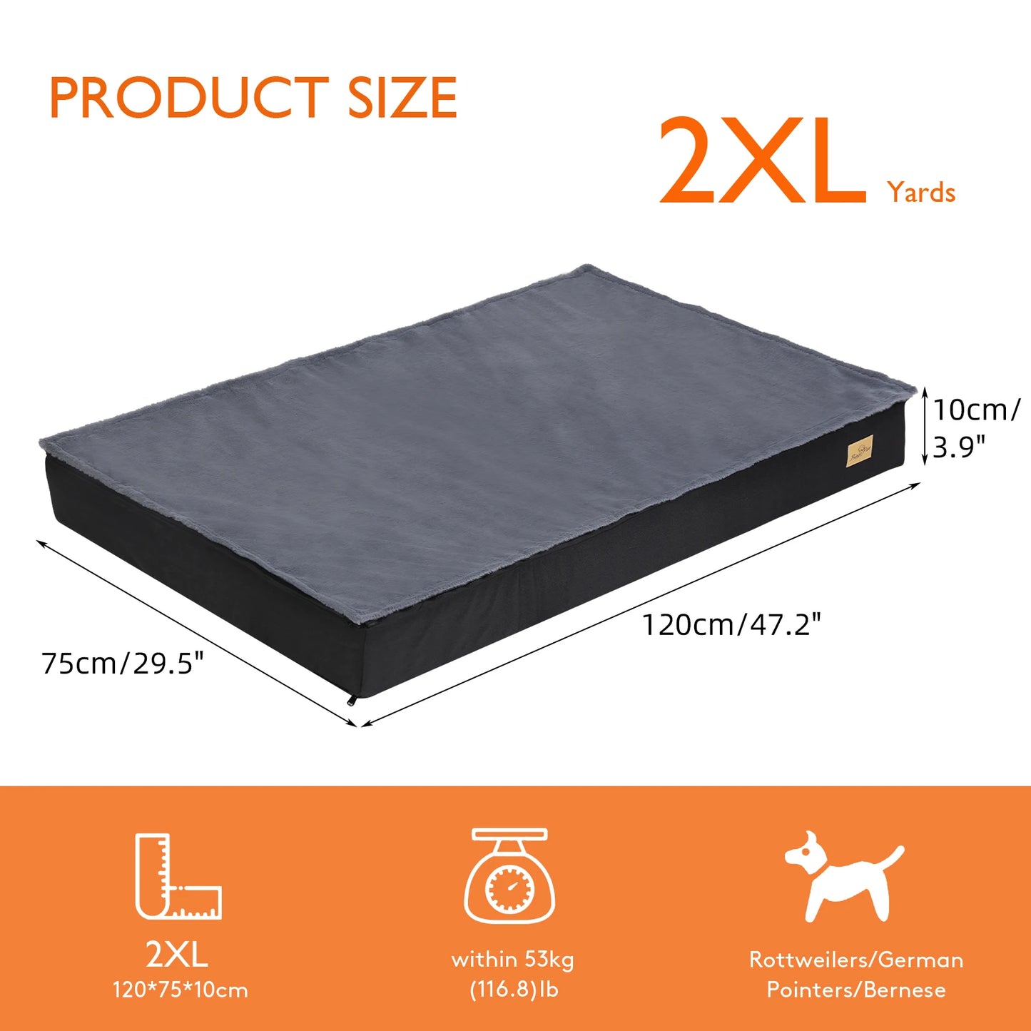 Washable Dog Beds for Large Dogs Orthopedic Sponge Foam Bed - Jimmys Supplies