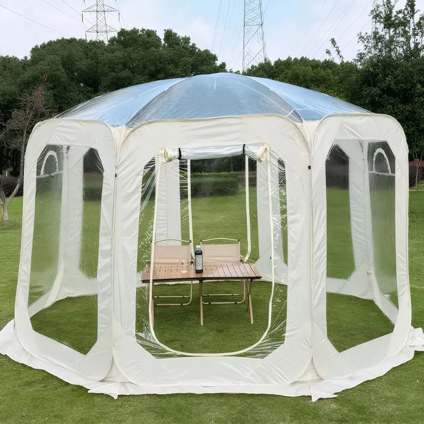 Outdoor Transparent Tent Portable Folding Camping Thickening Tent Starry Sky Bubble House Shade Winter Sunshine Wind/Waterproof - Jimmys Supplies