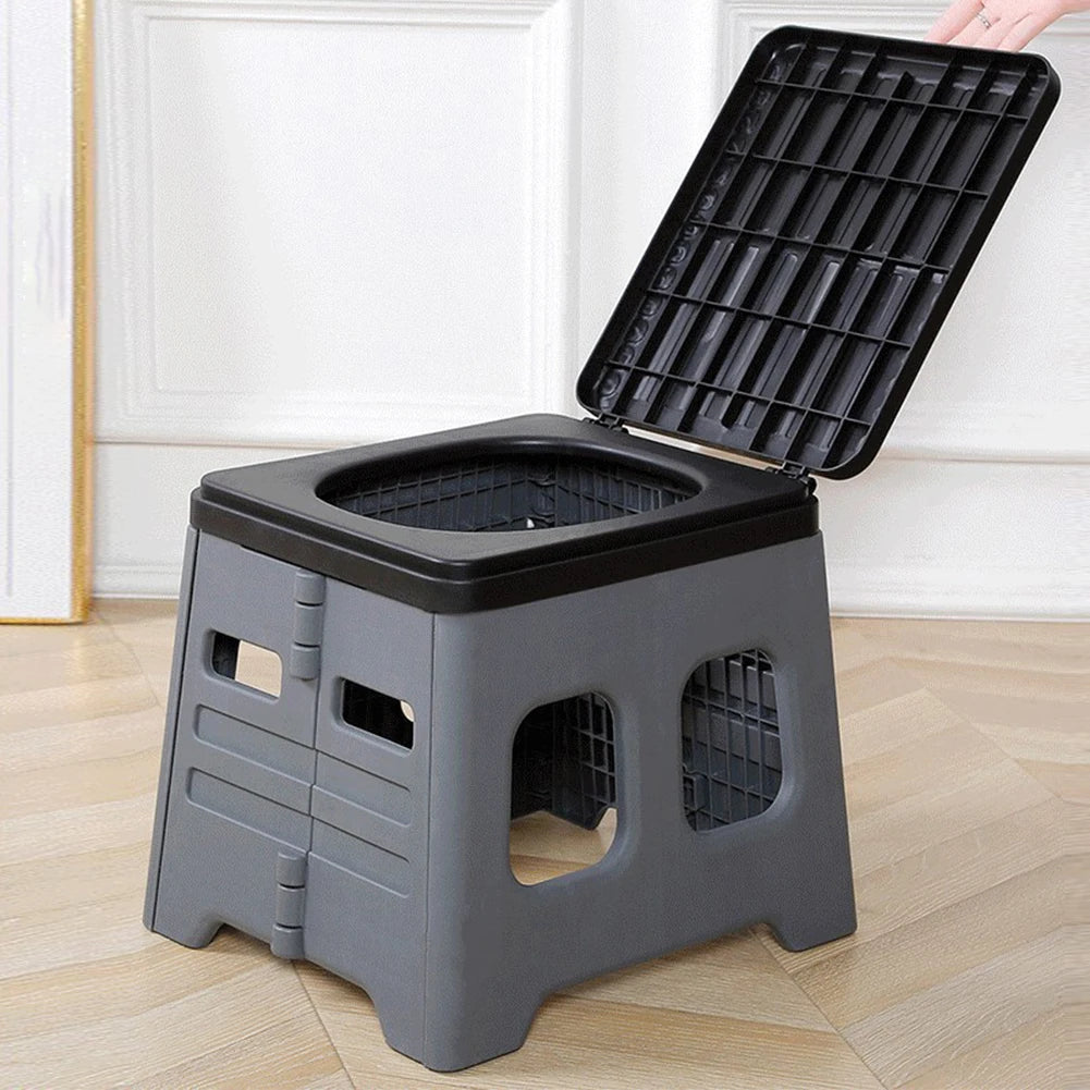 Portable Camping Toilet with Lid Foldable Outdoor Camp Toilet Multifunctional Folding Truck Toilet for Emergencies - Jimmys Supplies