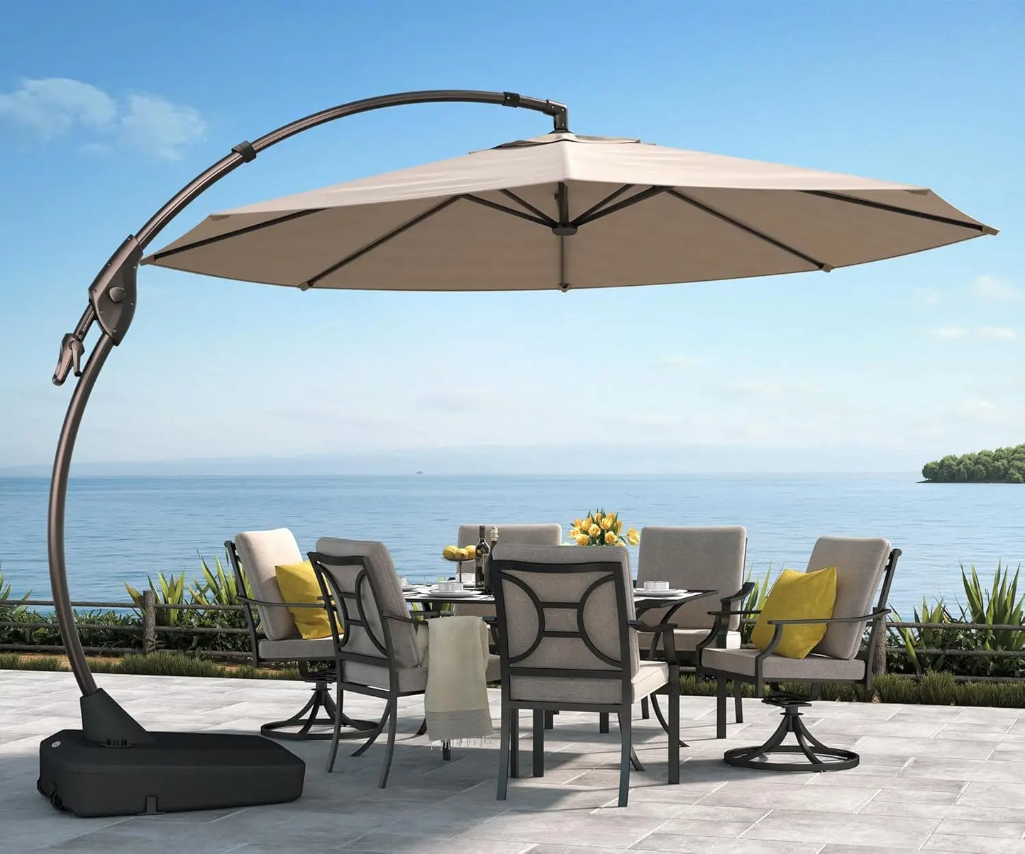 Grand Patio 11FT Cantilever Umbrella with Base for Outdoors - Jimmys Supplies