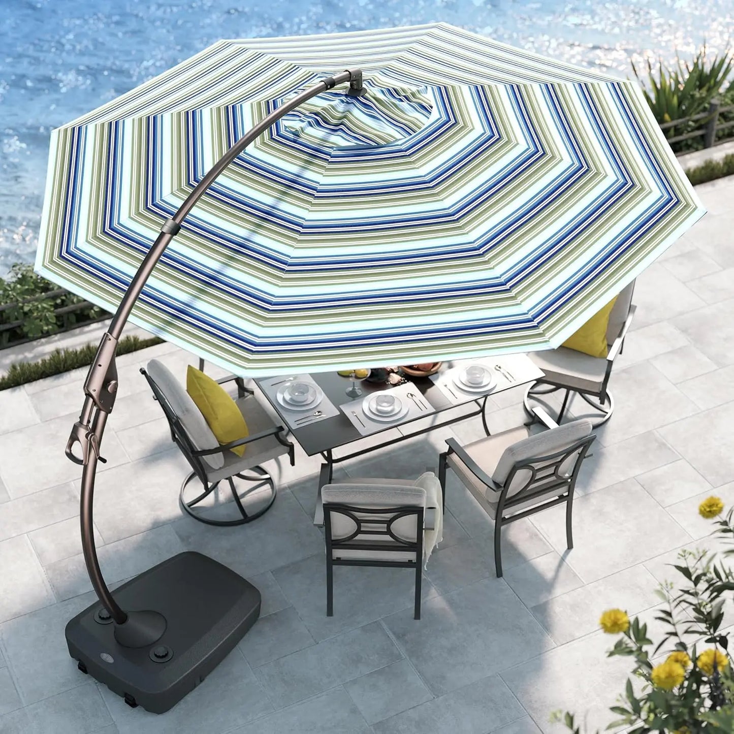 Grand Patio 11FT Cantilever Umbrella with Base for Outdoors - Jimmys Supplies