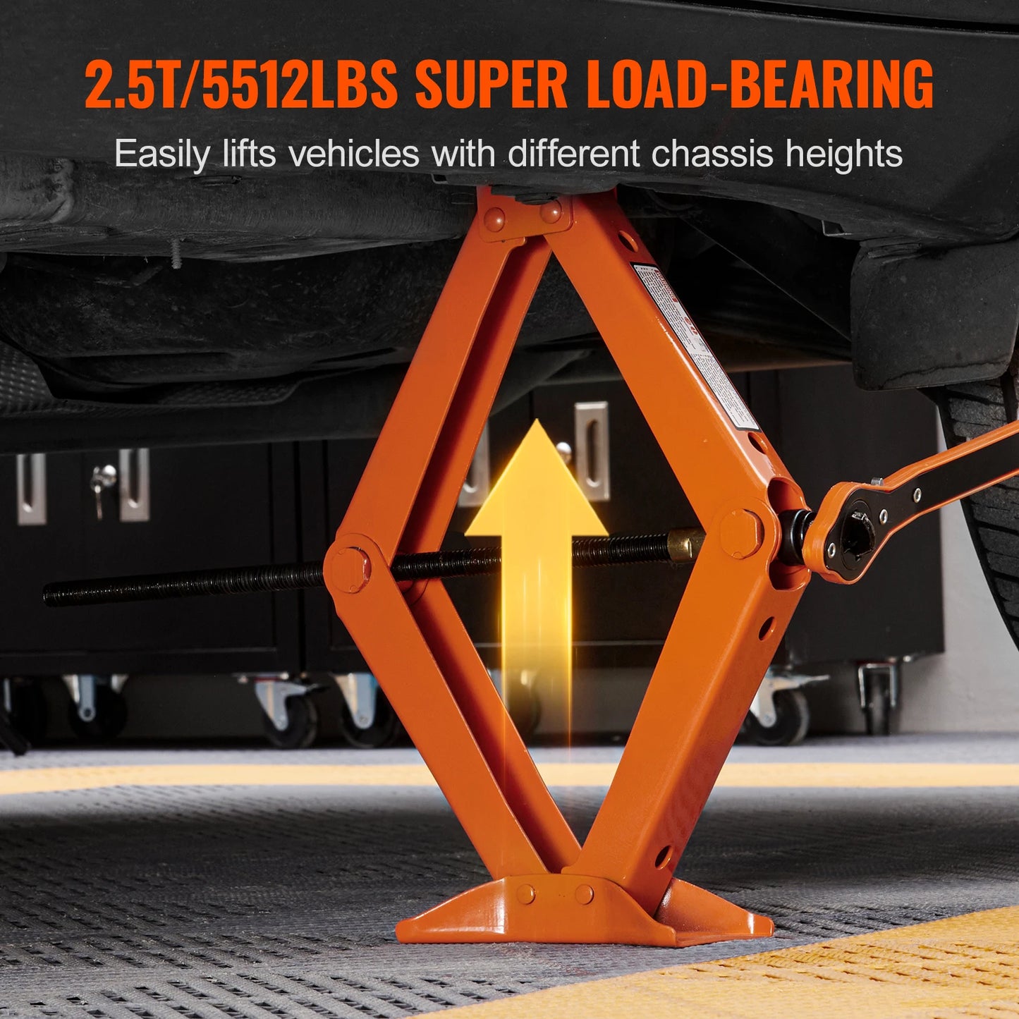 VEVOR Scissor Jack 2.5 Ton Lifting Range 3.7"-17.1" Portable - Jimmys Supplies