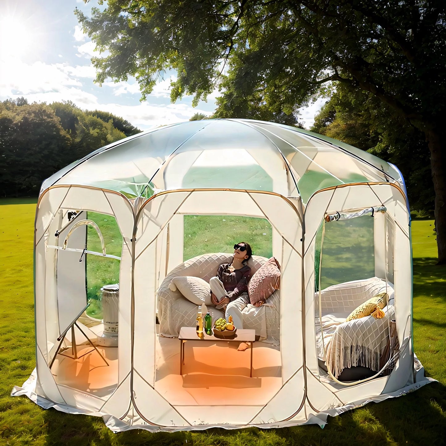 Outdoor Transparent Tent Portable Folding Camping Thickening Tent Starry Sky Bubble House Shade Winter Sunshine Wind/Waterproof - Jimmys Supplies