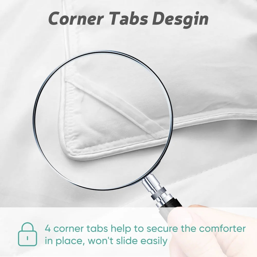 Lightweight Down Alternative Duvet Insert Queen Size Comforter Hypoallergenic Soft Breathable Bedding with Corner Tabs Easy Use
