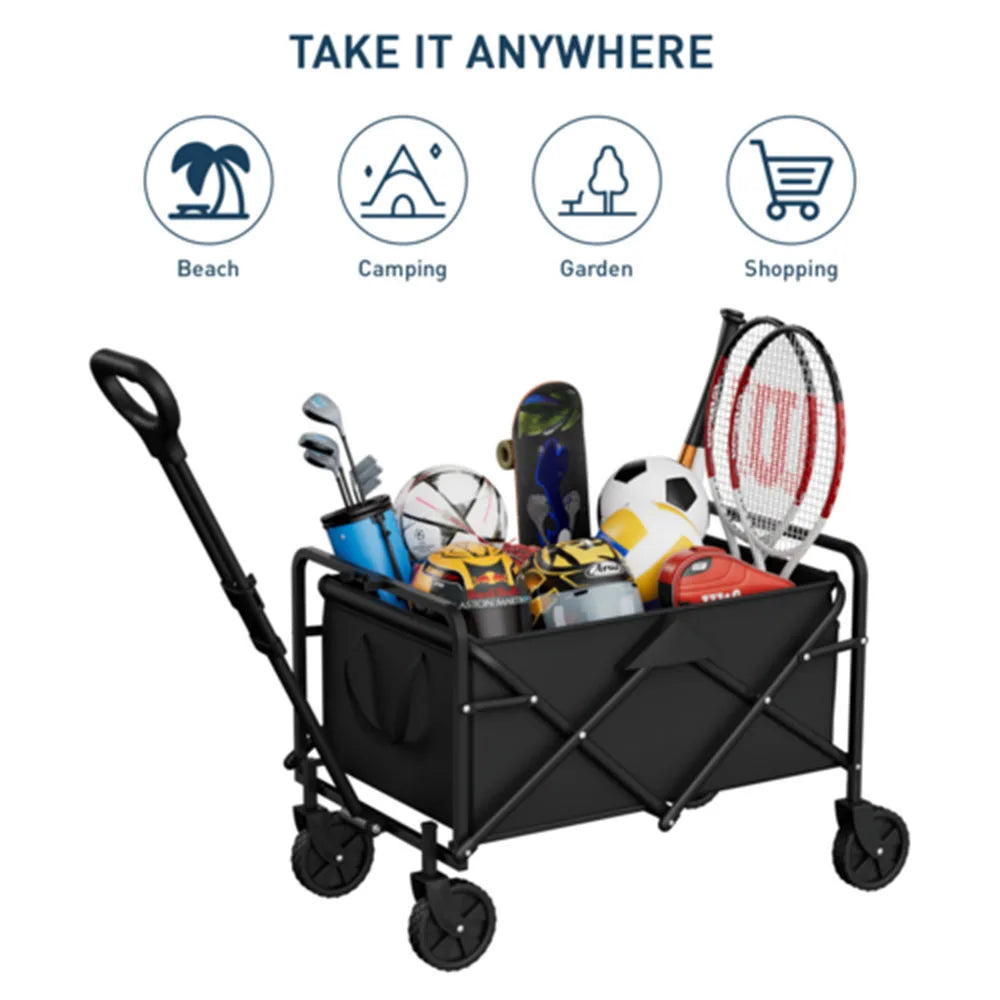 Foldable Garden Wagon Cart Portable Camping Trolley ,Outdoor Multi-function Foldable Carts Wagon for Beach or Shopping Utility - Jimmys Supplies